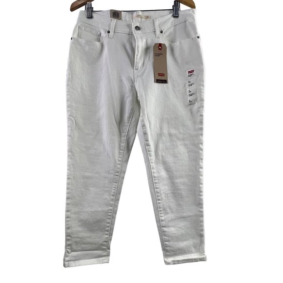 Levi's Classic Crop Denim Jeans Womens 31 Mid Rise White 5 Pockets NEW - Picture 1 of 8